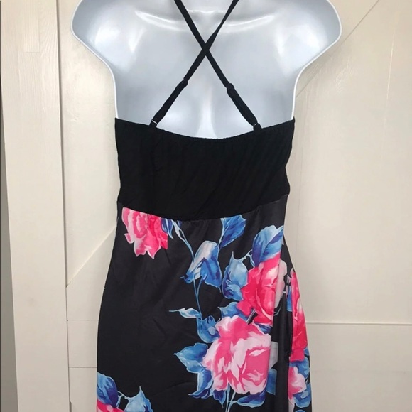 Floral print Asymmetric Maxi Dress w Pockets - Picture 3 of 7